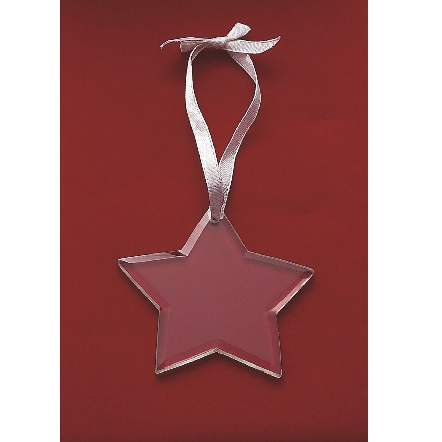 Contemporary Home Living 3&#x22; Clear Elegant Star Ornament with White Satin Ribbon