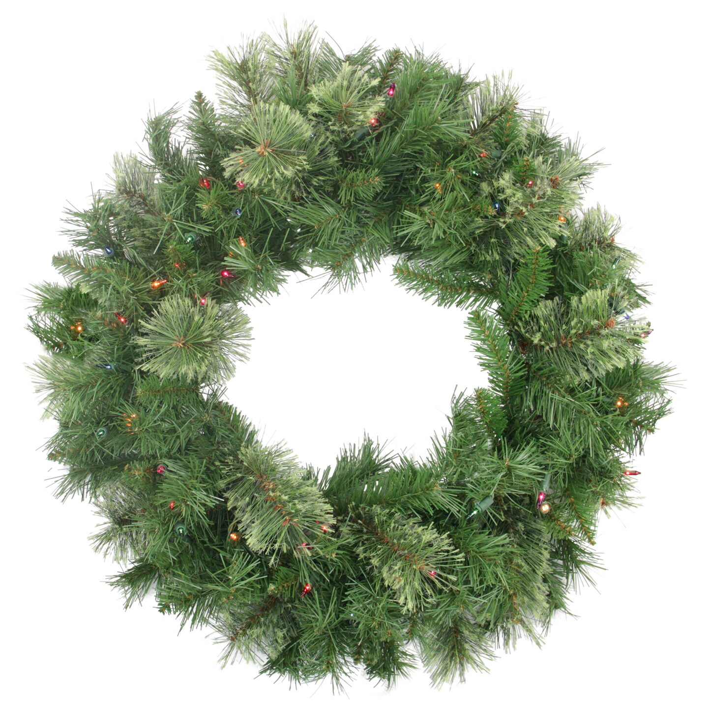 Northlight Pre-Lit Mixed Cashmere Pine Artificial Christmas Wreath - 24" - Multi Lights