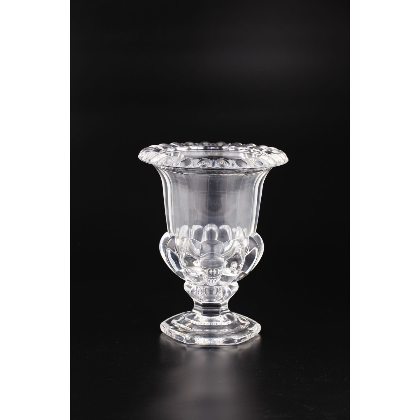 CC Home Furnishings 9&#x22; Crystal Clear Antique Style Hurricane Glass Vase