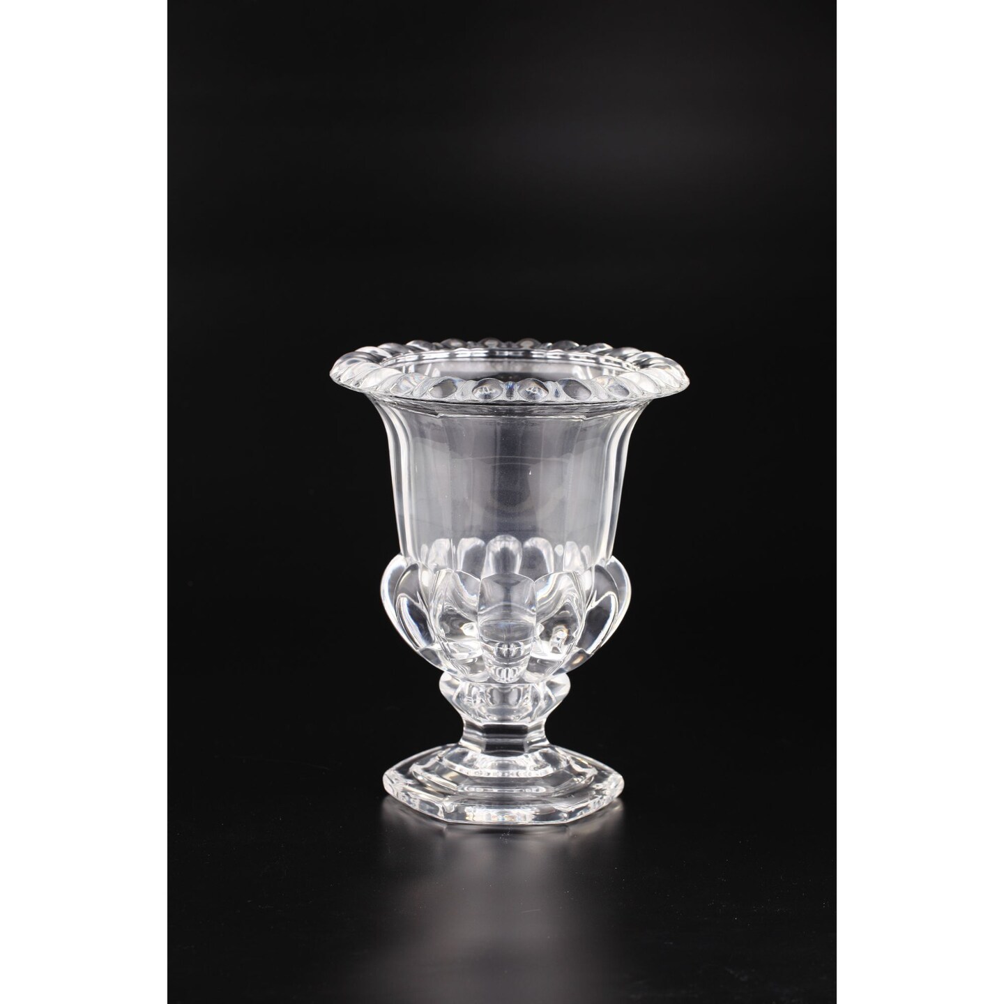 CC Home Furnishings 9" Crystal Clear Antique Style Hurricane Glass Vase