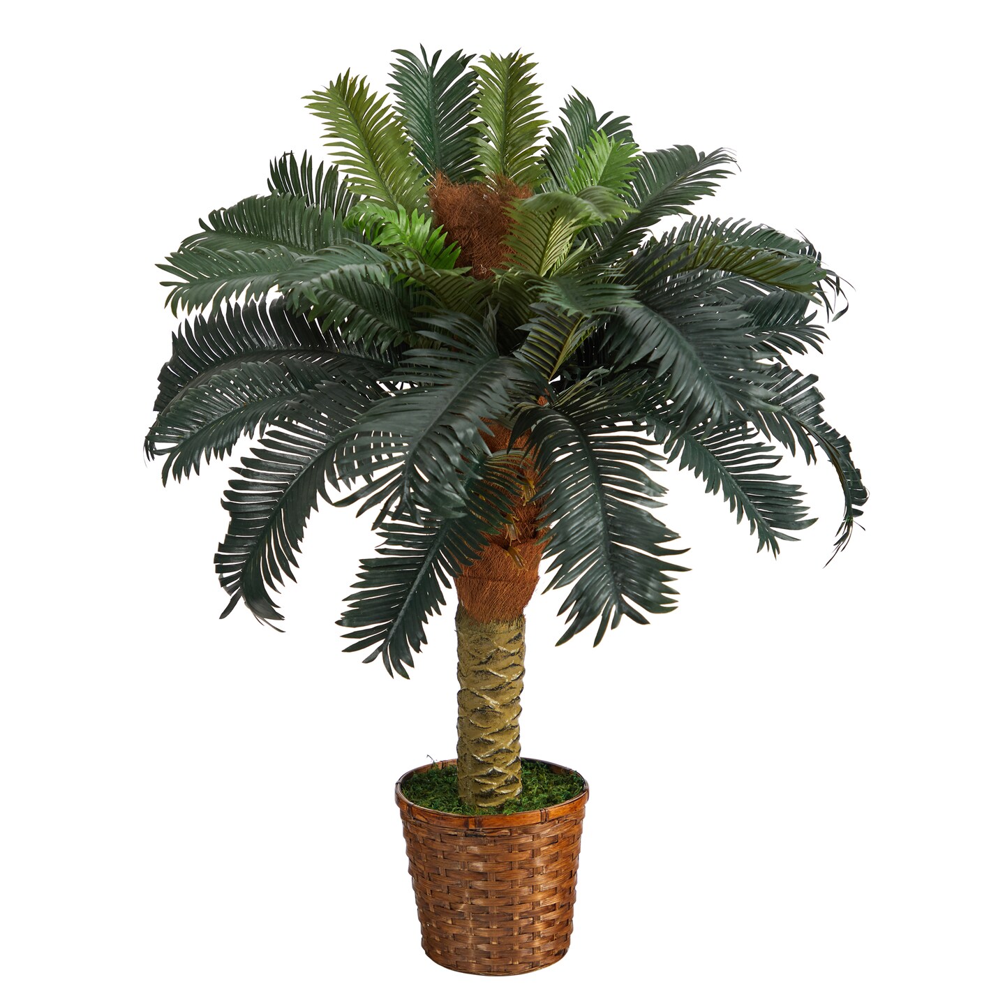 Nearly Natural 3&#x27; Artificial Sago Palm Tree in Decorative Planter