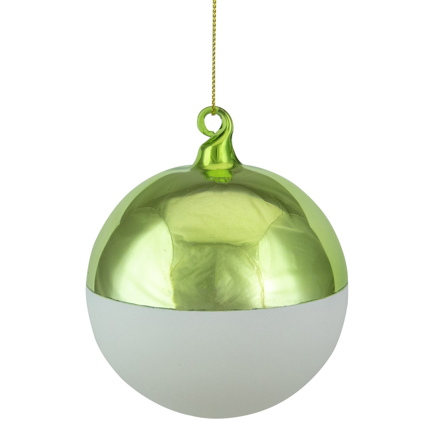 Northlight 35 Shiny Lime Green And Matte White Glass Christmas Ornament Michaels 1987