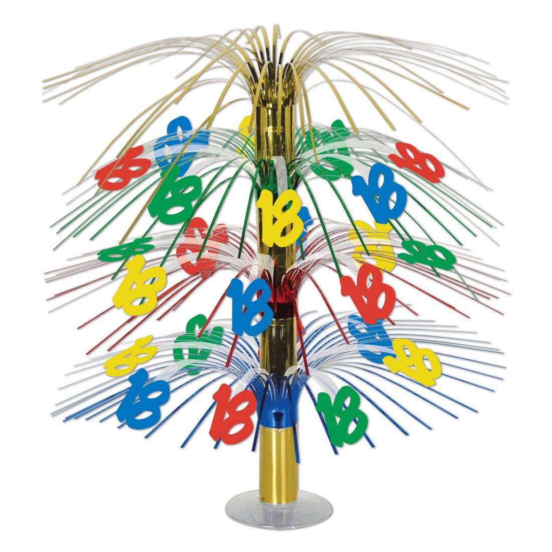 Beistle Pack of 6 Multi-Color Happy &#x201C;18th&#x201D; Birthday Party Cascading Table Centerpieces 18&#x201D;