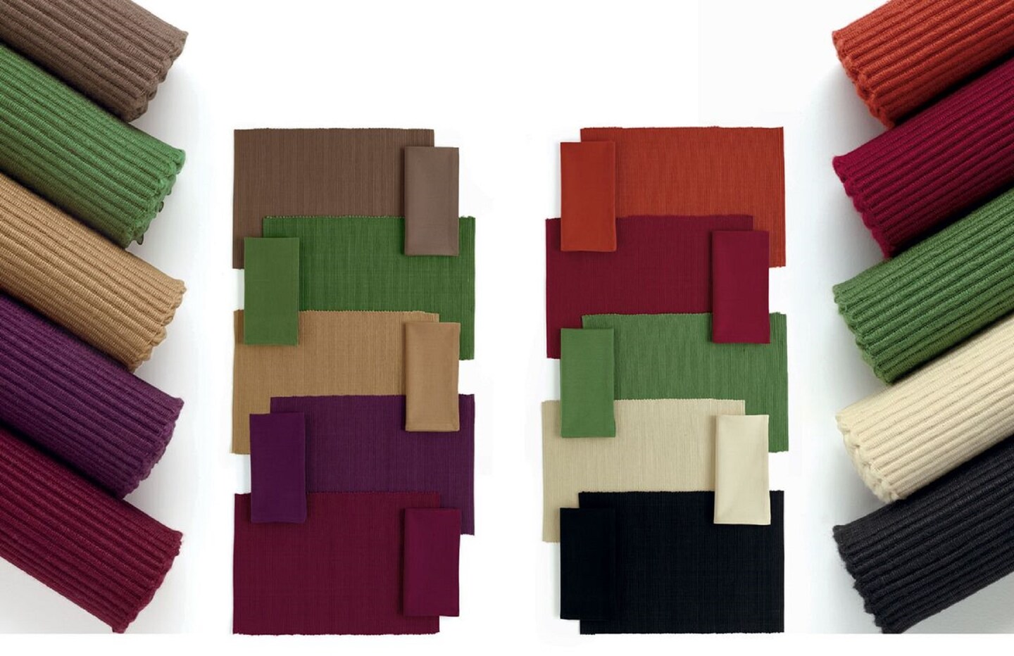 Contemporary Home Living Pack of 6 Sage Green Ribbed Design Rectangular Placemats 19&#x22;