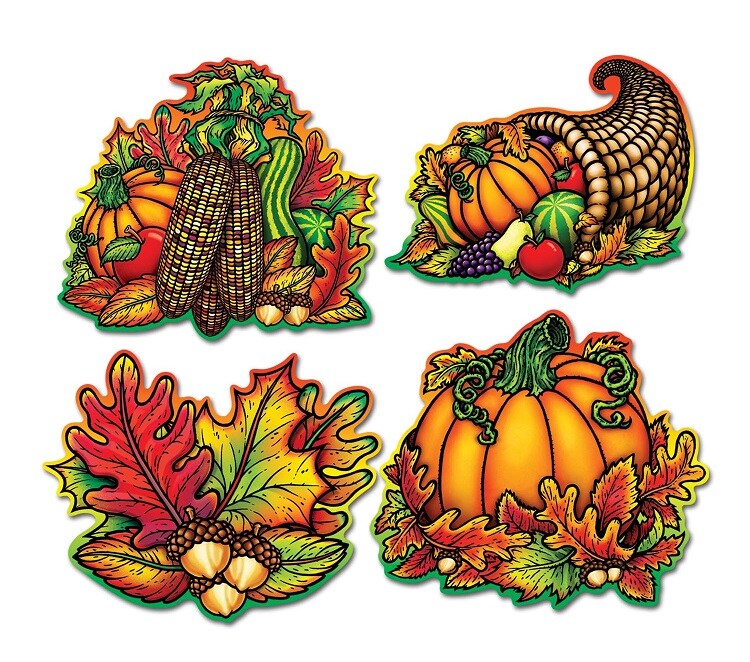 Beistle Club Pack of 48 Double Sided Autumn Fall Splendor Cutout Decorations 15.75&#x22;