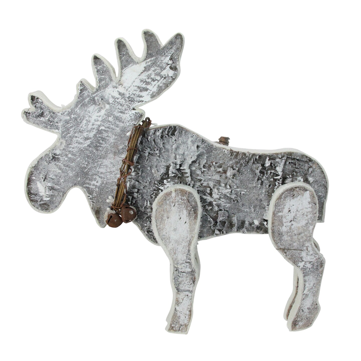 Northlight Natural Wood Standing Christmas Moose Figure - 16&#x22; - Gray