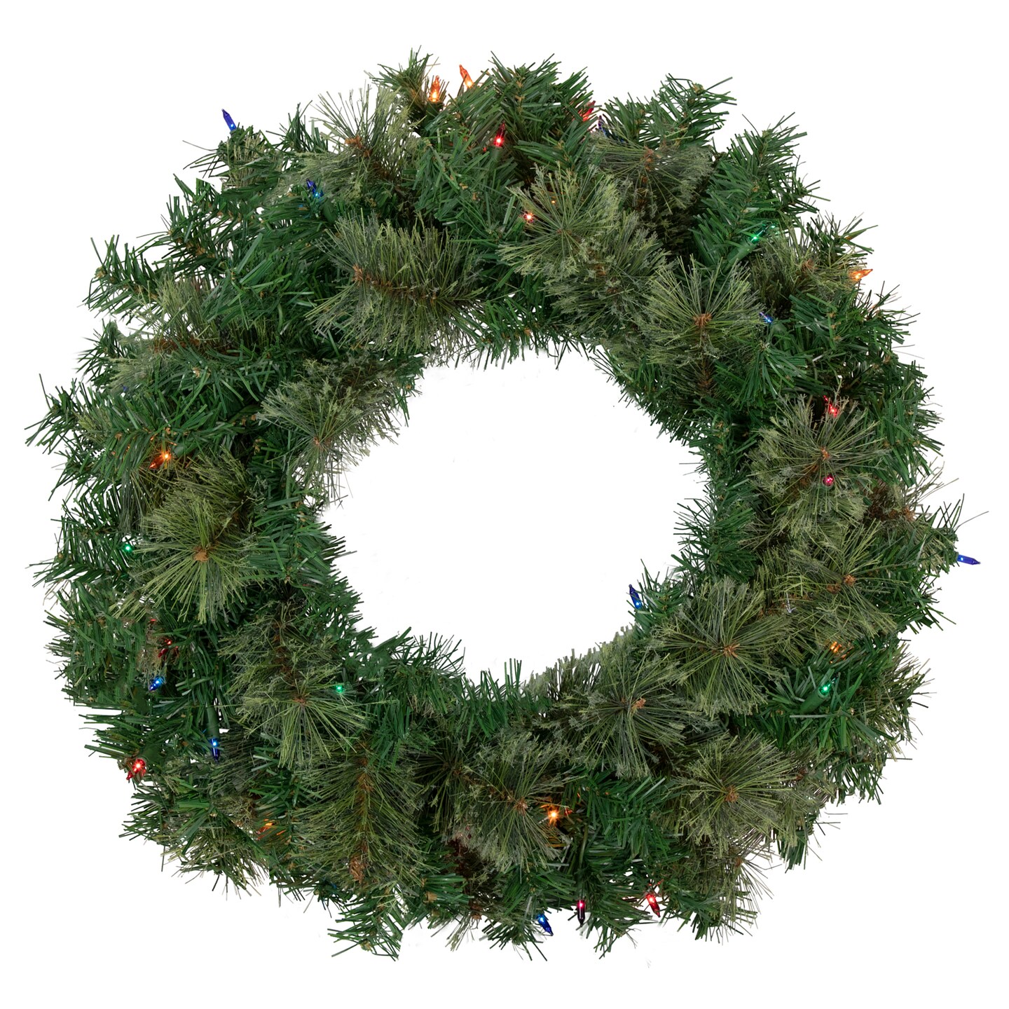 Northlight Pre-Lit Oregon Cashmere Pine Artificial Christmas Wreath - 24" - Multi Lights