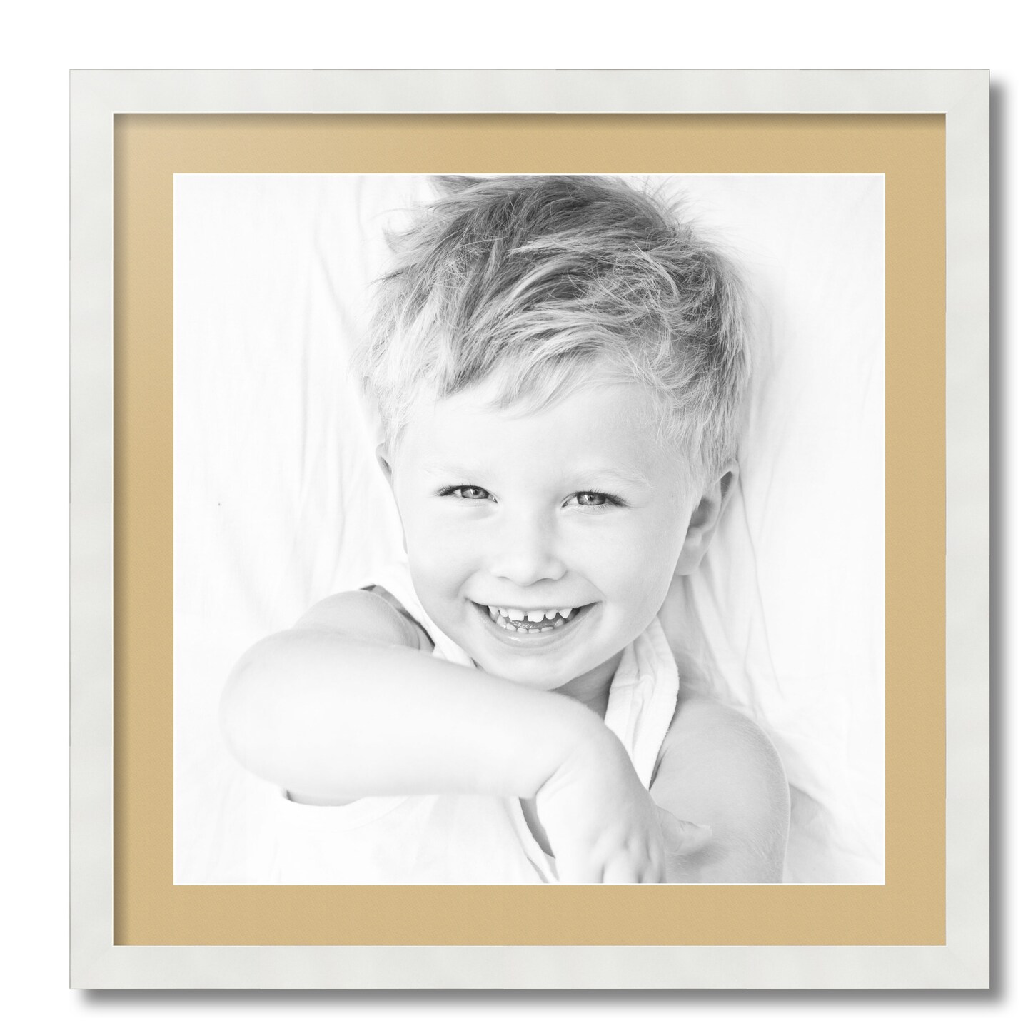 ArtToFrames 24x24&#x22; Matted Picture Frame with 20x20&#x22; Single Mat Photo Opening Framed in 1.25&#x22; White and 2&#x22; Mat (FWM-3966-24x24)