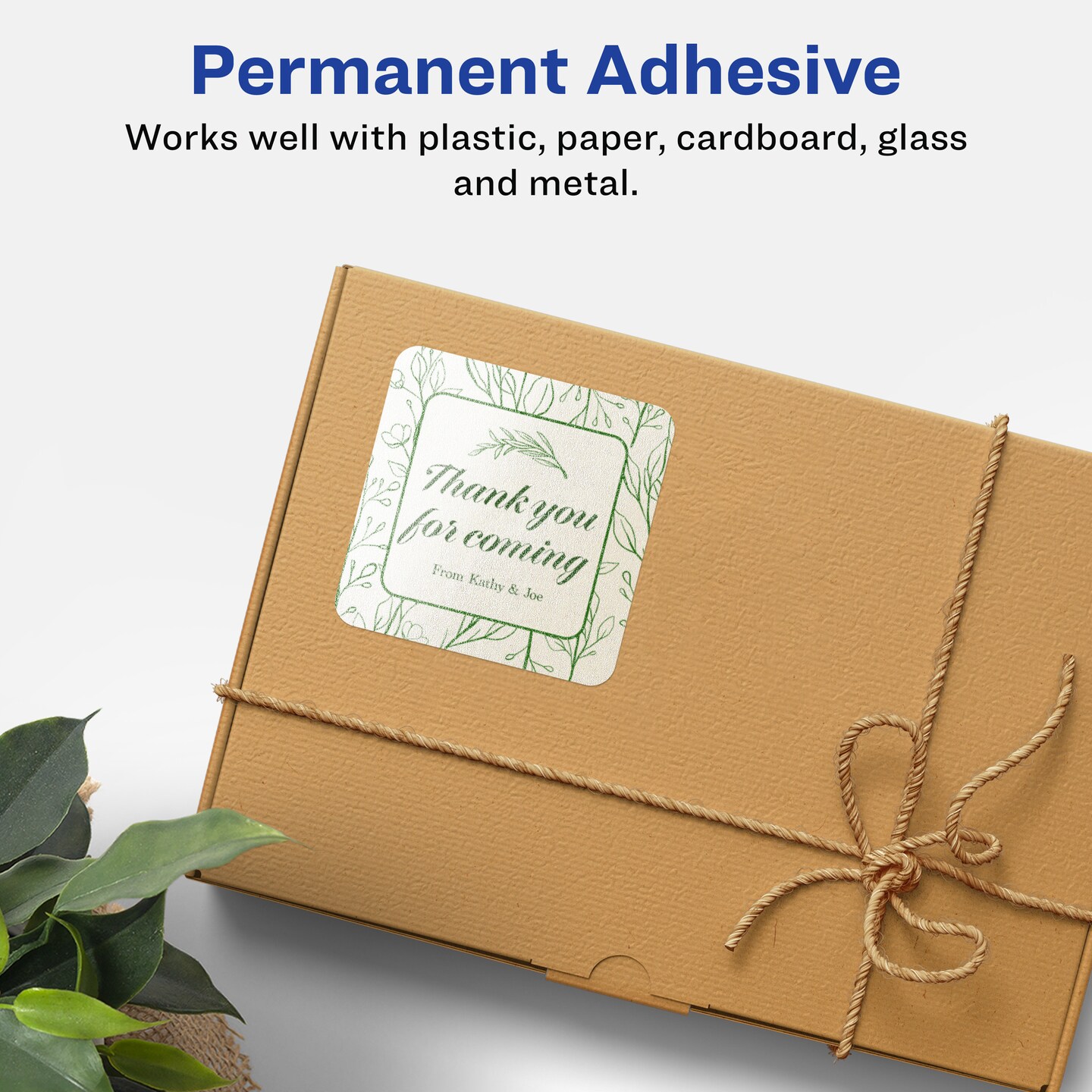 Avery Pearlized Ivory Square Labels with Sure Feed Technology, Print-to-the-Edge, 2-1/8&#x22; x 2-1/8&#x22;
