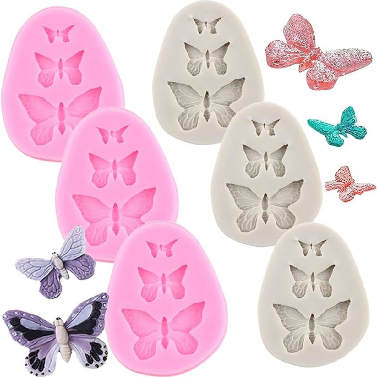 Mini Butterfly Fondant Silicone Molds Set of 6