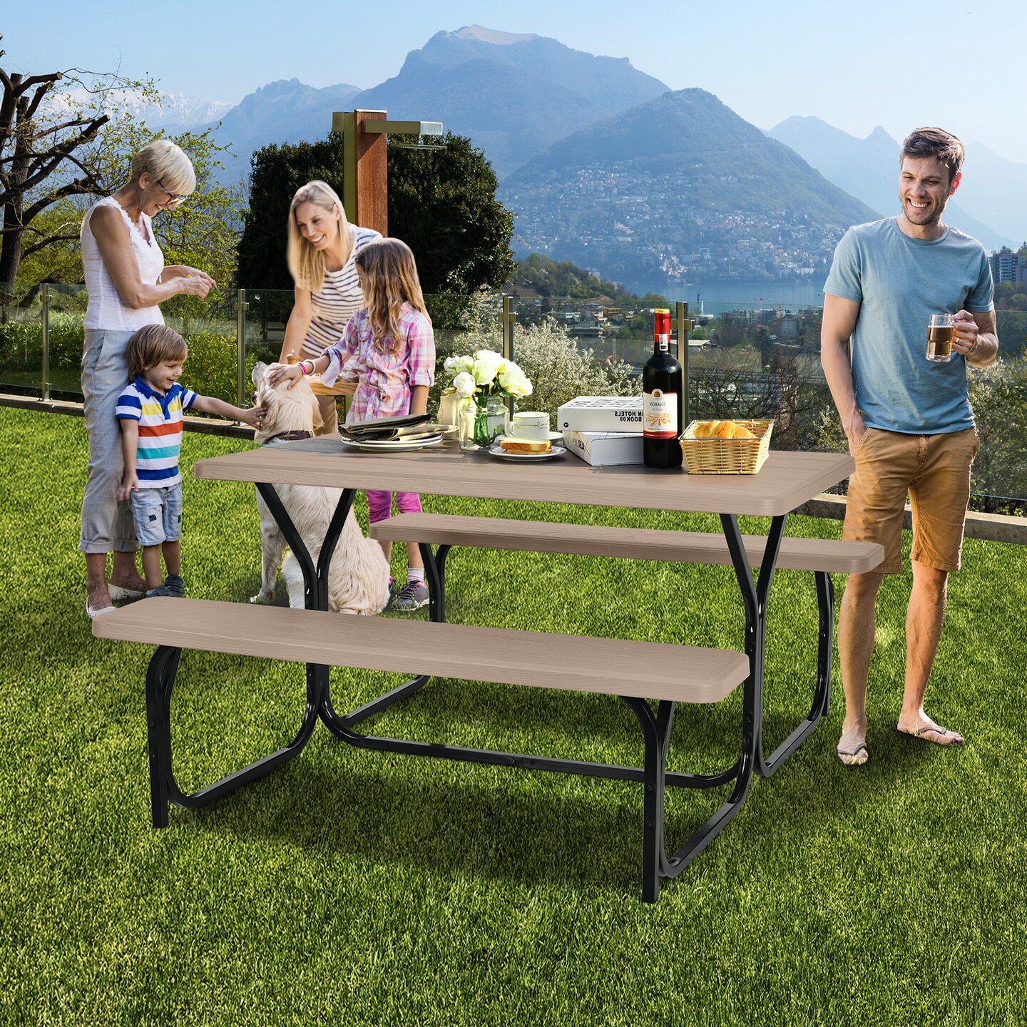 Picnic Table Bench Set for Outdoor Camping