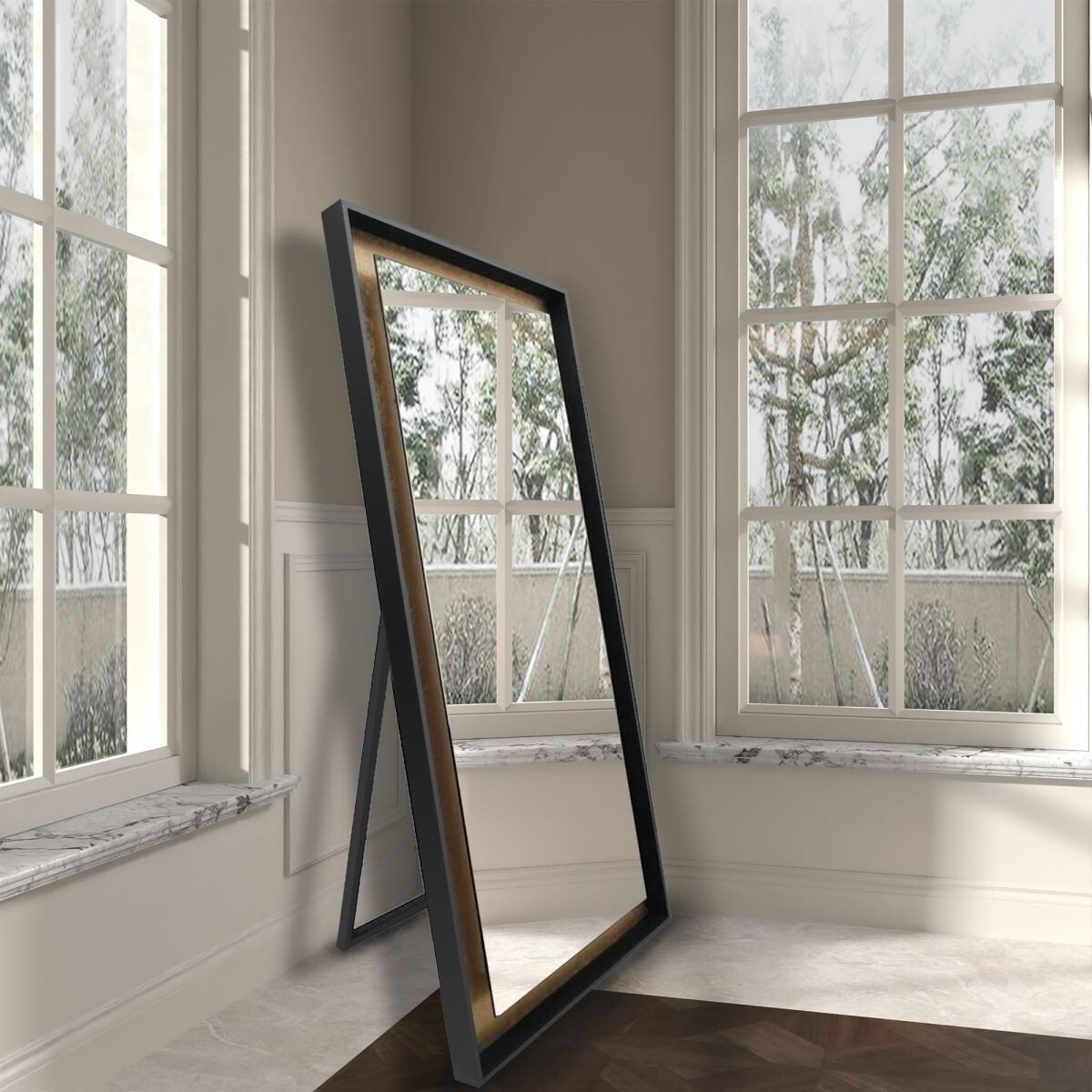 ExBriteUSA Catalyst Full Length Mirror with LED Lights28&#x22; x 60&#x22; Lighted Floor Standing Full BodyGold