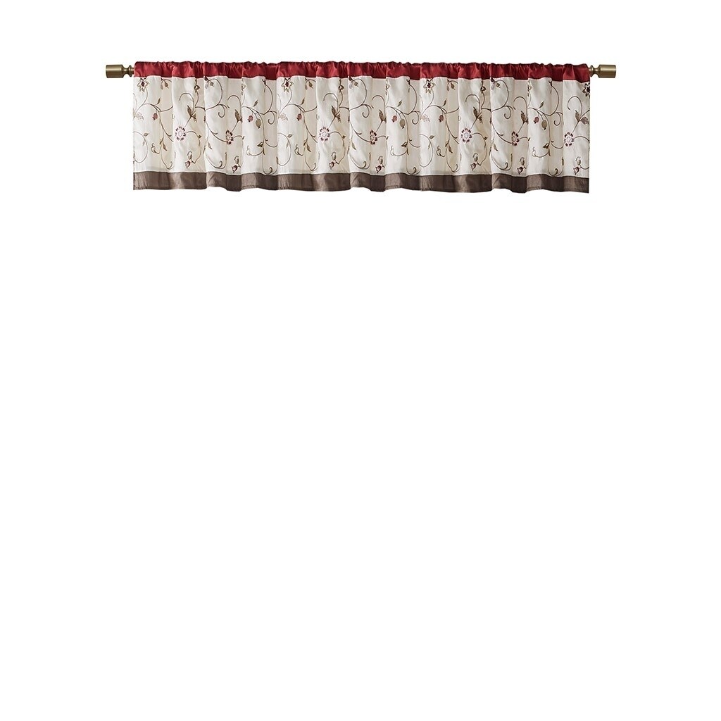 Gracie Mills   Rogelio Floral Embroidered Window Valance - GRACE-4021