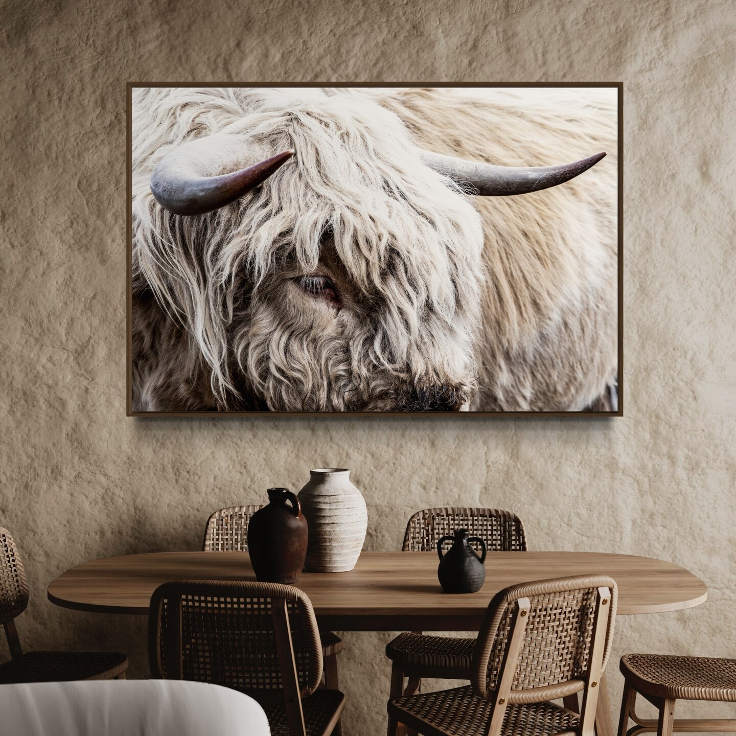 Scottish Highland Canvas - Highland Cow Photo - Large Highland Wall Art 