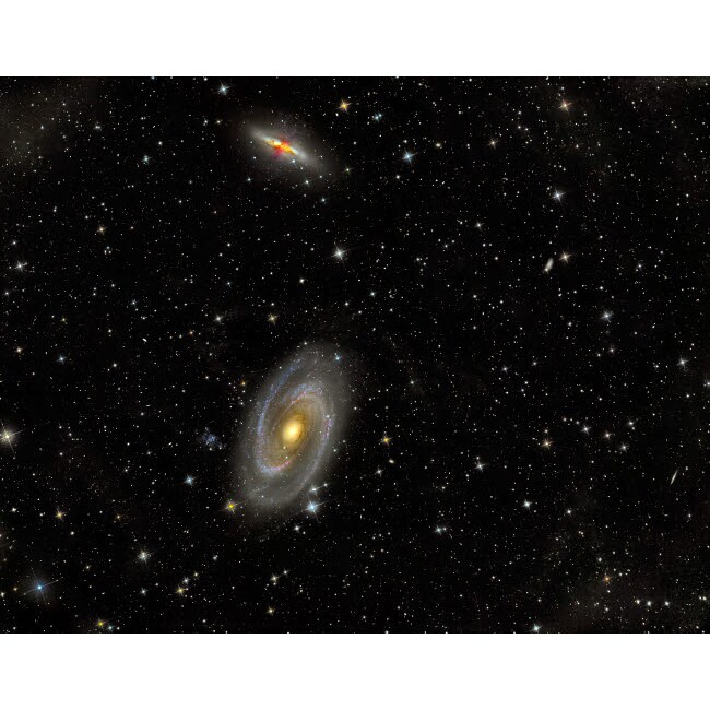 Cigar Galaxy And Bodes Galaxy In The Constellation Ursa Major Poster ...