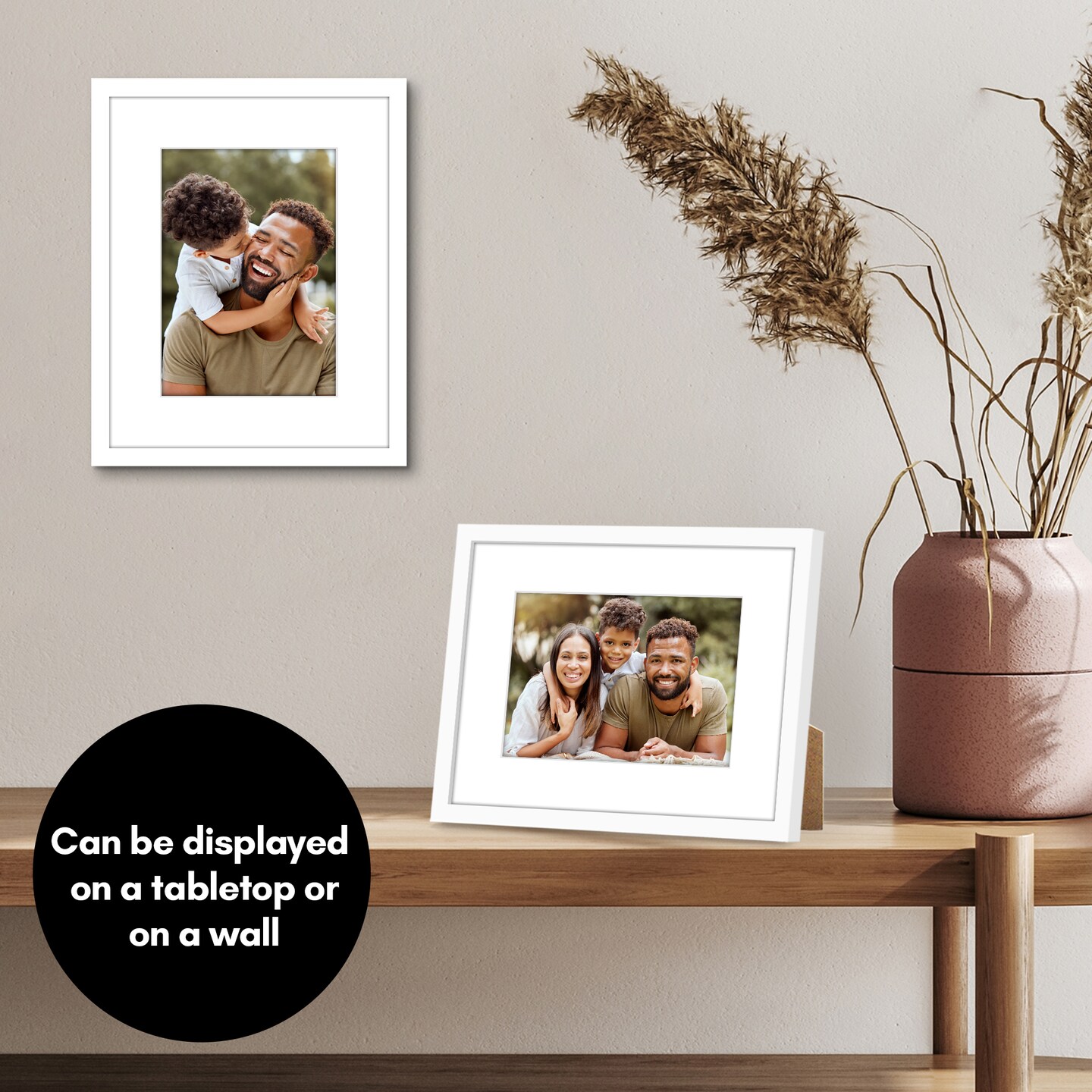 Americanflat Picture Frame with Mat - Modern Design, Shatter-Resistant Glass, Dual Sawtooth Hangers, Ideal for Home and Office Decor