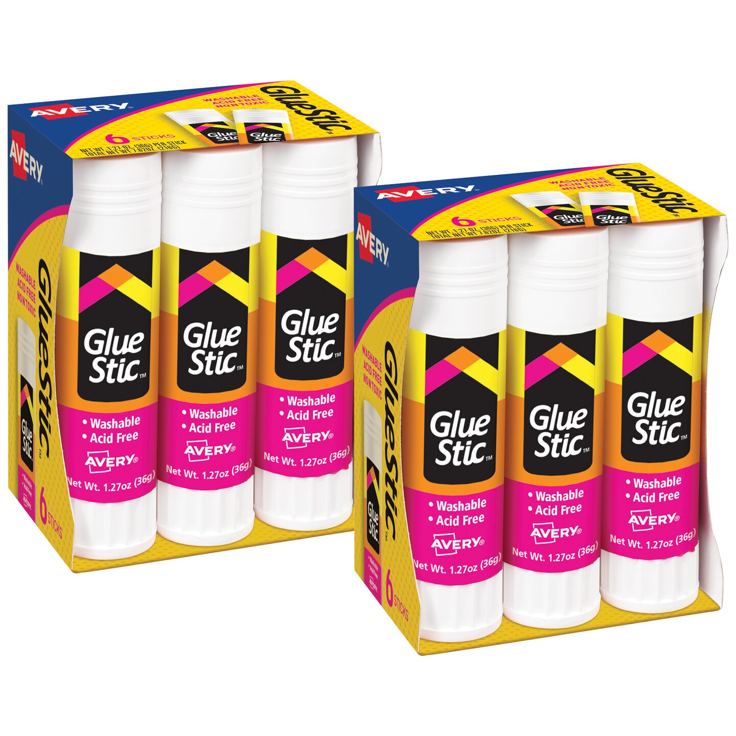 Avery Glue Stic, Glue Sticks, Washable, Non-Toxic, 1.27oz, 12 Total (10221)