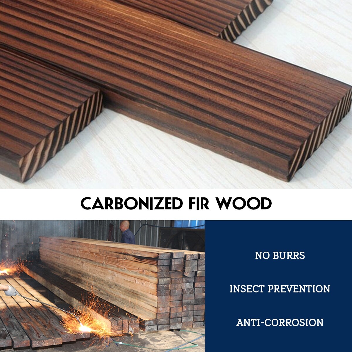 Brown Wood Water Pump Fountain Fir Wood Powder-Coated Iron Indoor Outdoor