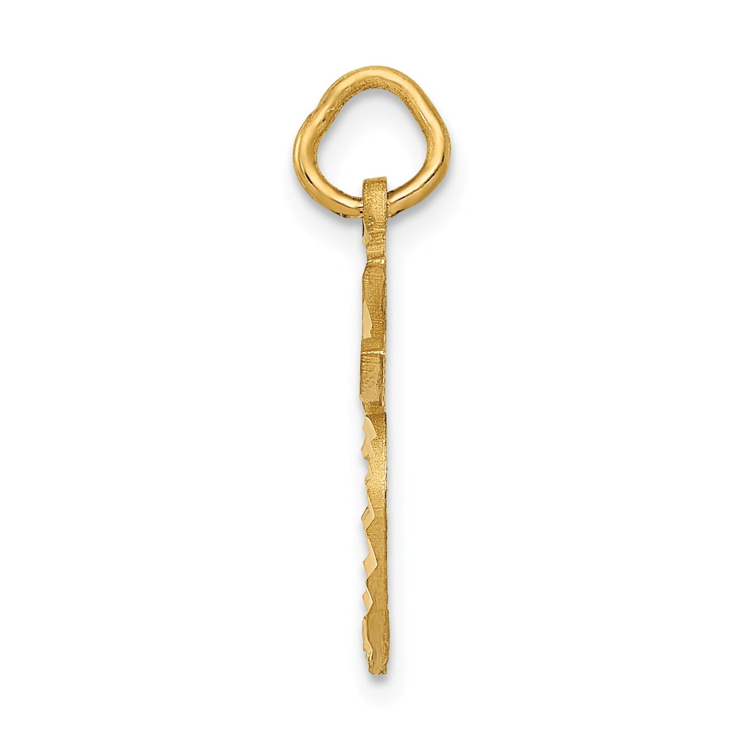 14K Yellow Gold Apple Charm Pendant Fruit Jewelry 22mm Long