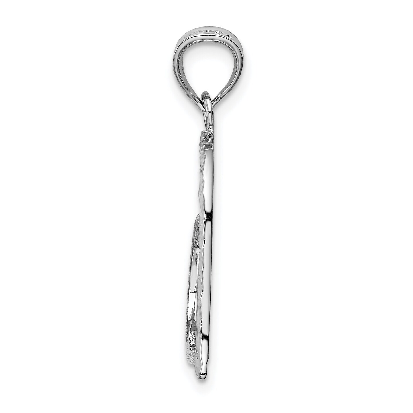 14k White Gold Small Heart Pendant Jewelry FindingKing 29.5mm x 20.2mm