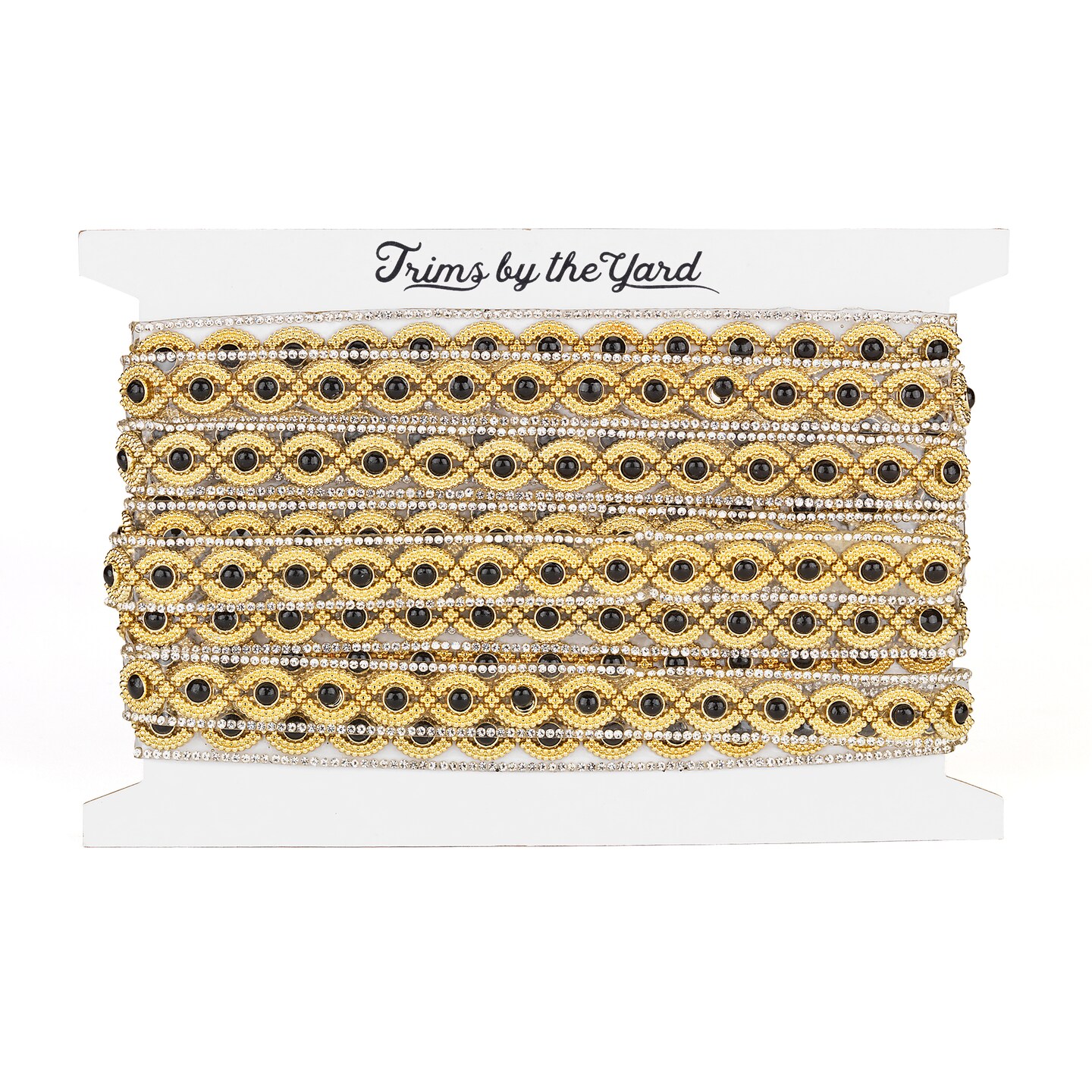 Tania 5/8&#x22;  Rhinestone Beaded Iron-On Trim