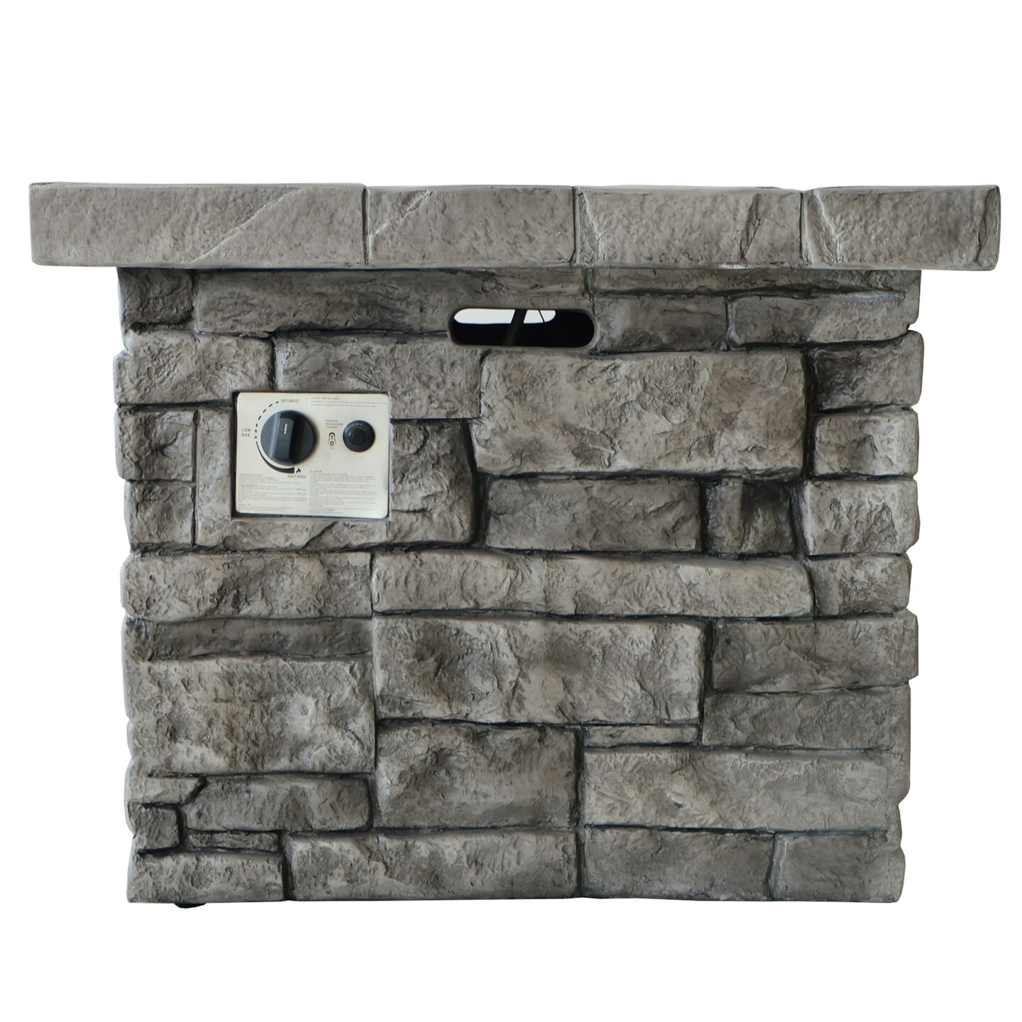 GDFStudio Angeleno Outdoor Gray Square Fire Pit - 40000 BTU