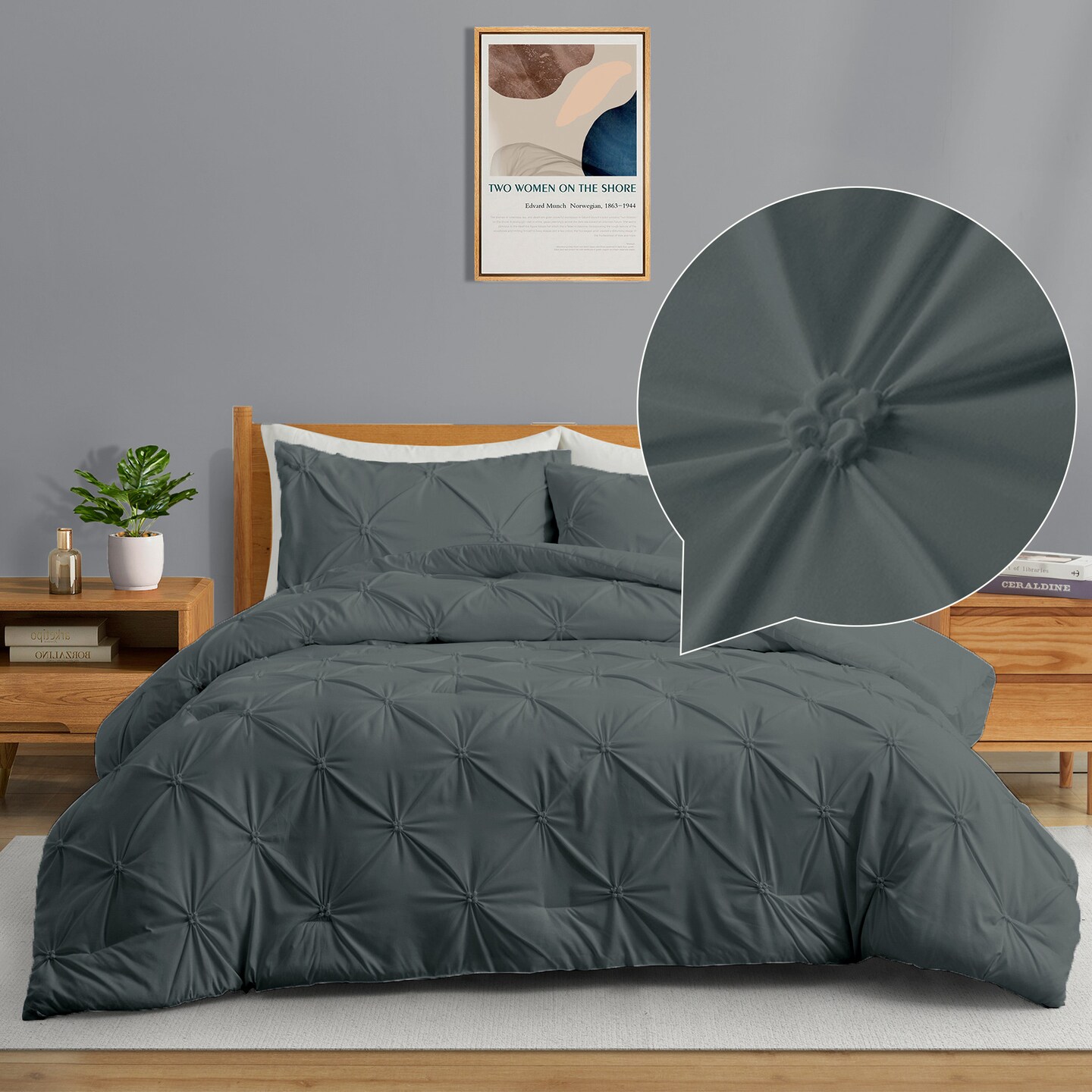 Peace Nest Pinch Pleat Duvet and Comforter Set - All Season Down Alternative Comforter