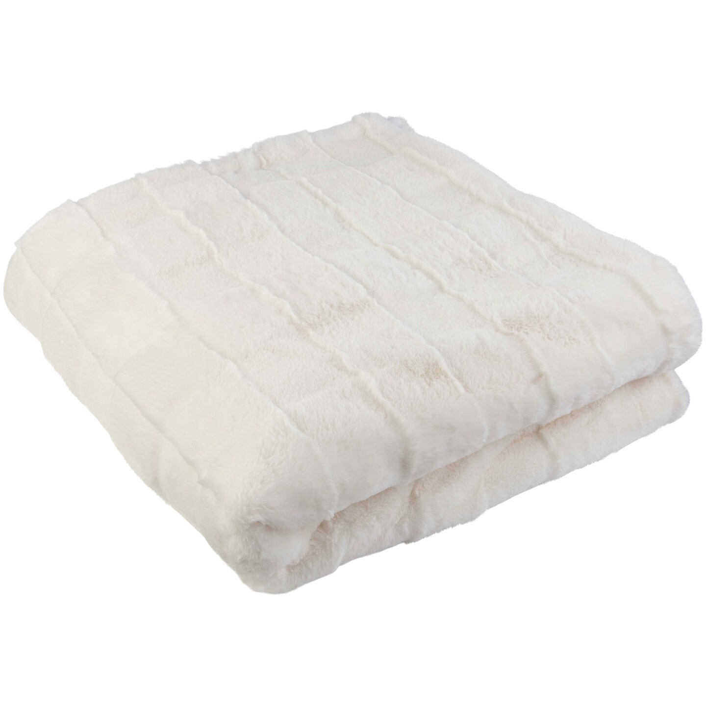 Lavish Home 60X80 Inch Faux Faux Blanket Queen Size Gray Plush Mink Back