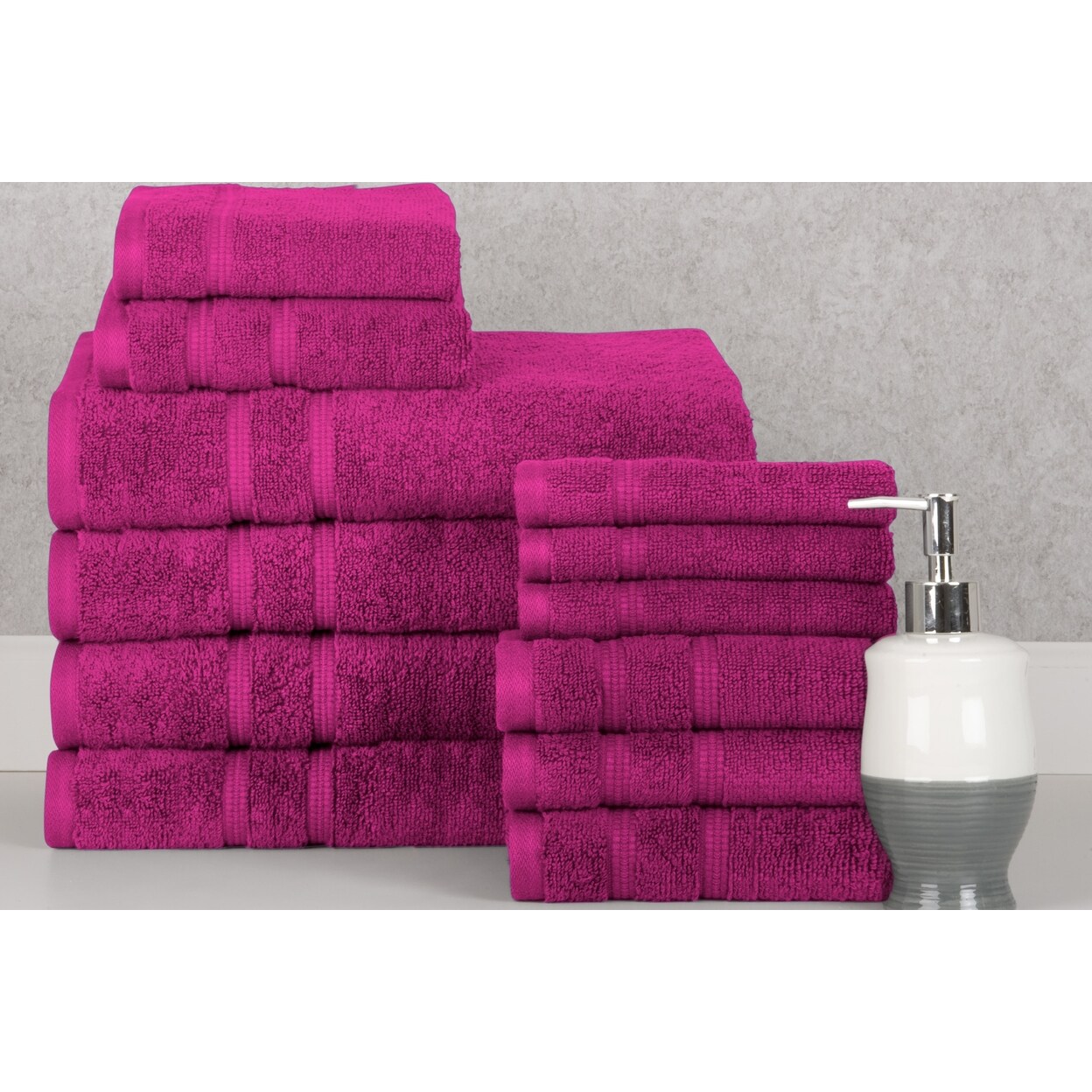 Bibb Home   12 Piece Zero Twist Egyptian Cotton Towel Set