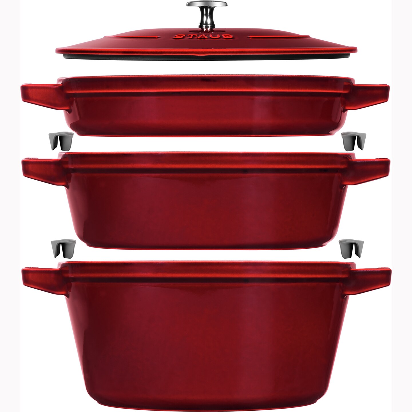STAUB Cast Iron 4-pc Stackable Set