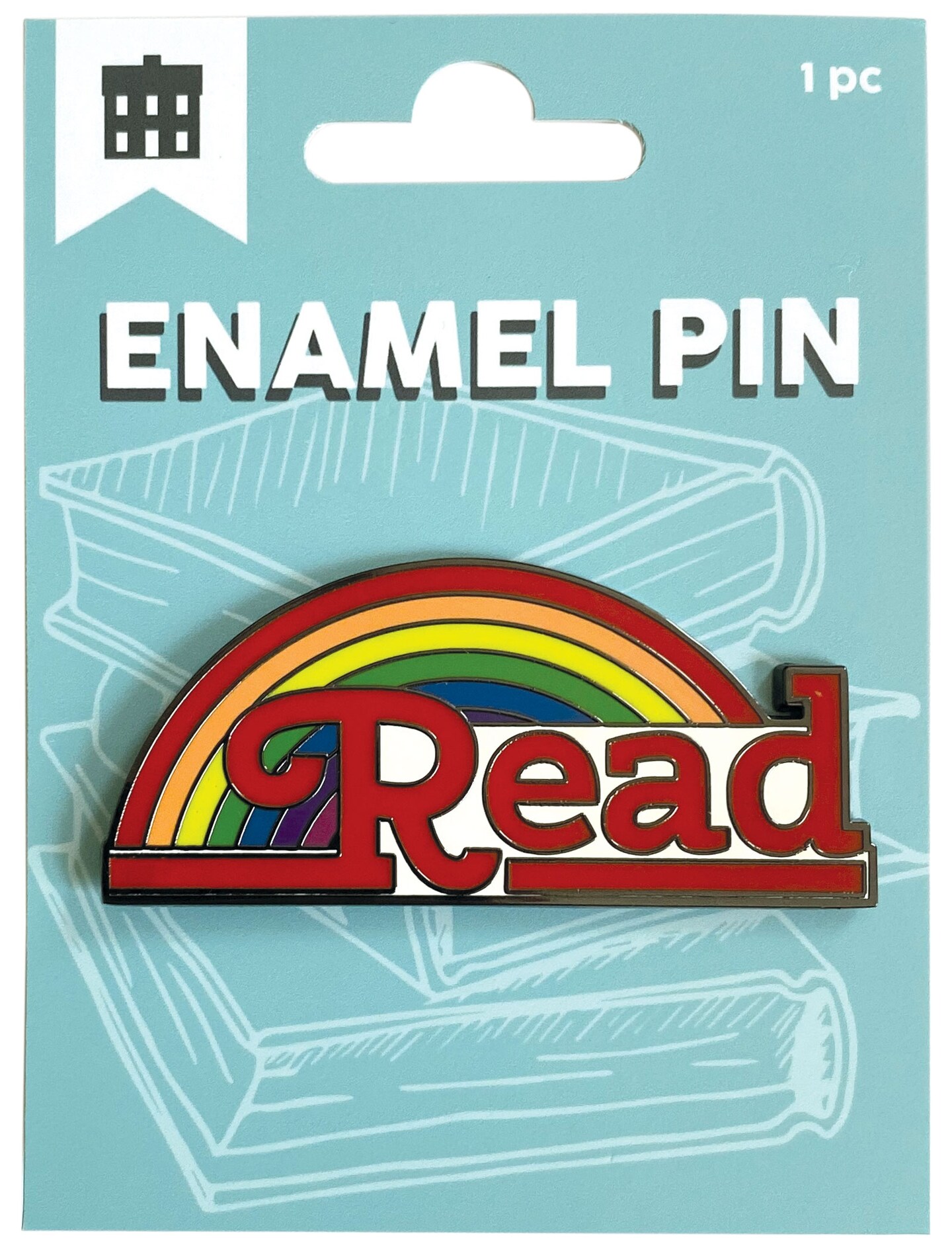 Paper House Enamel Pin-Read Rainbow