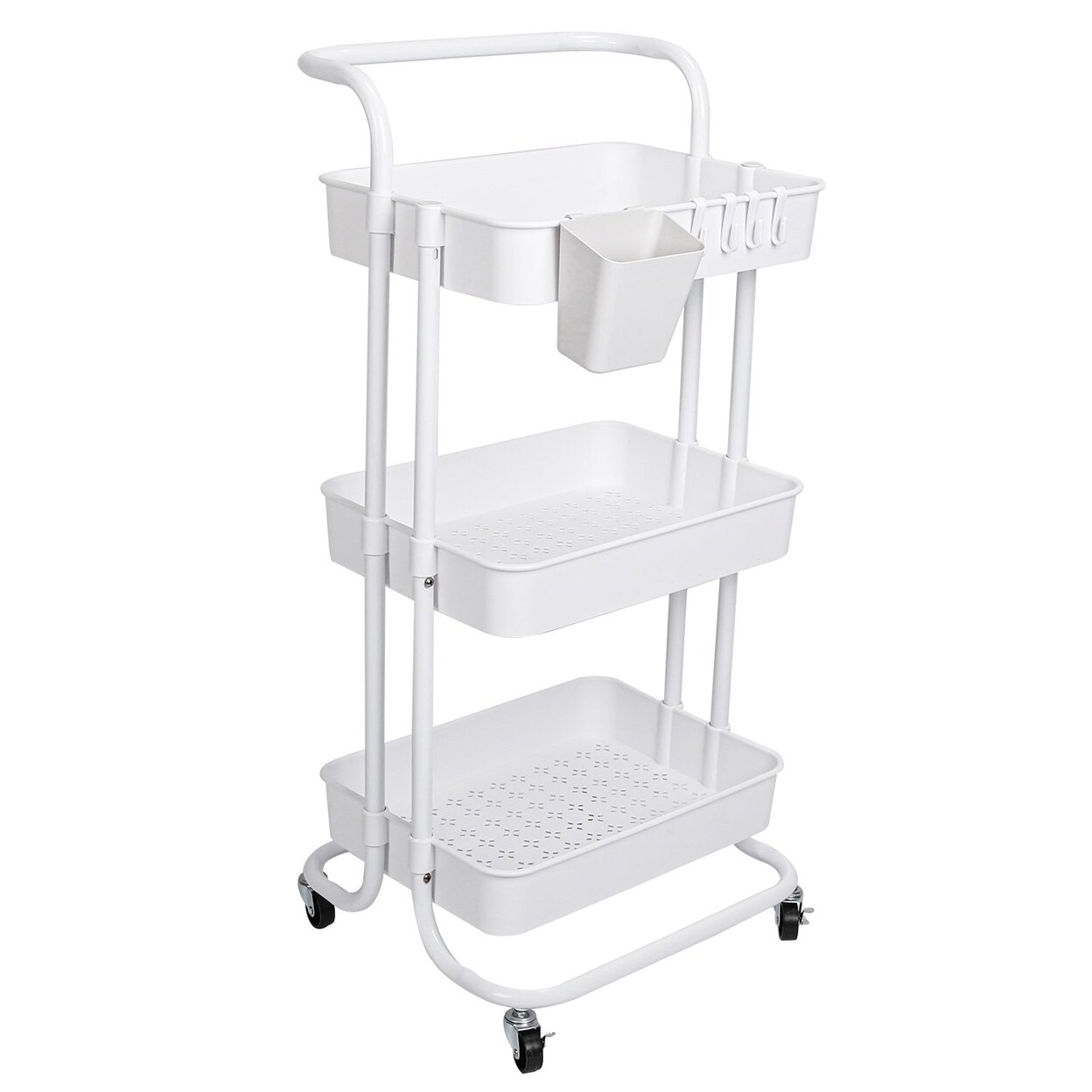 3 Tier Rolling Utility Cart Movable Storage Organizer with