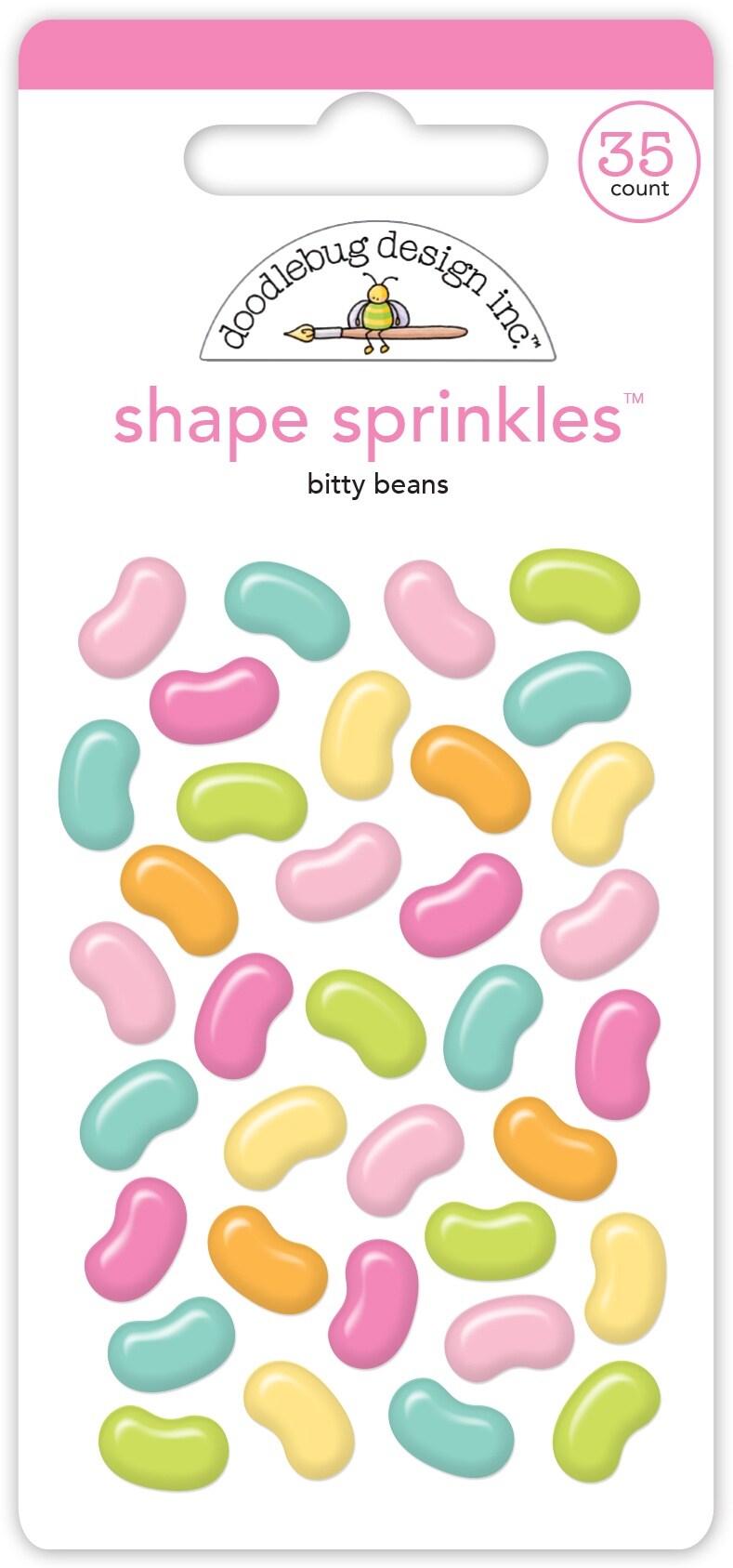 Doodlebug Sprinkles Adhesive Enamel Shapes-Bitty Beans