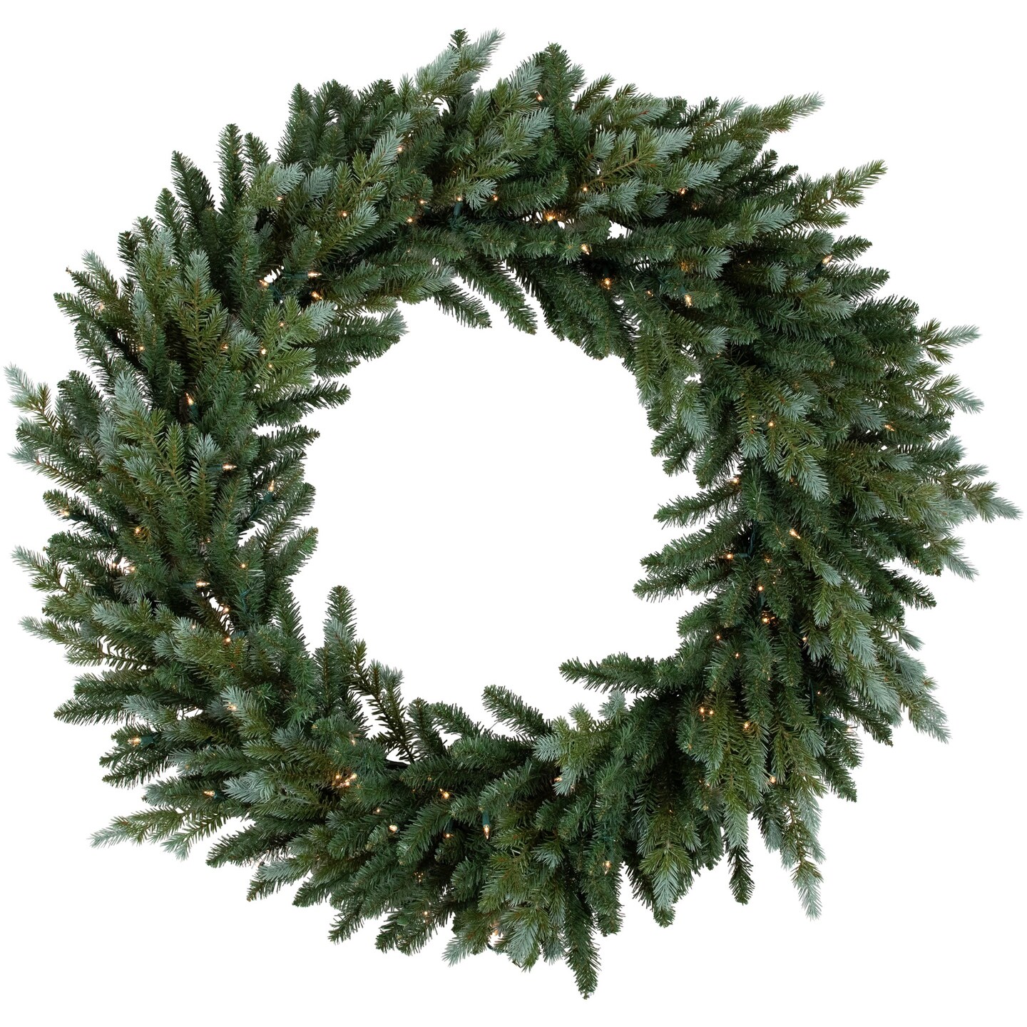Northlight Real Touch&#x2122; Pre-Lit Blue Spruce Artificial Christmas Wreath - 48&#x22; - Clear Lights