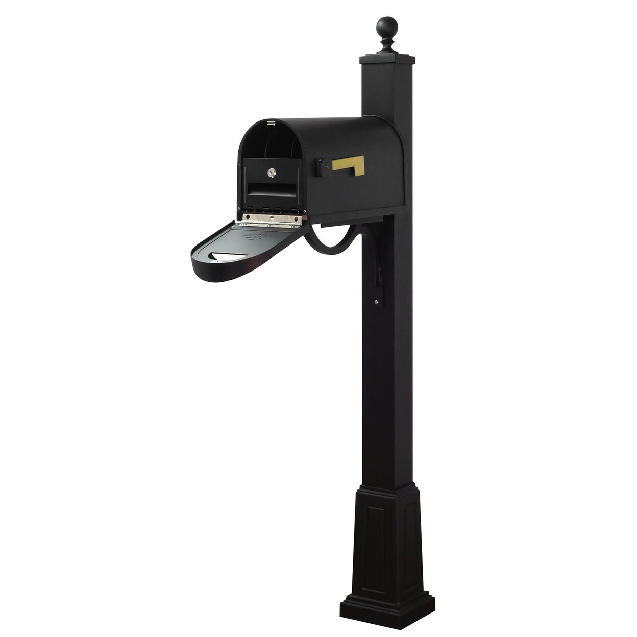 Special Lite Products Classic Curbside Mailbox with Locking Insert and Springfield Mailbox Post with Base