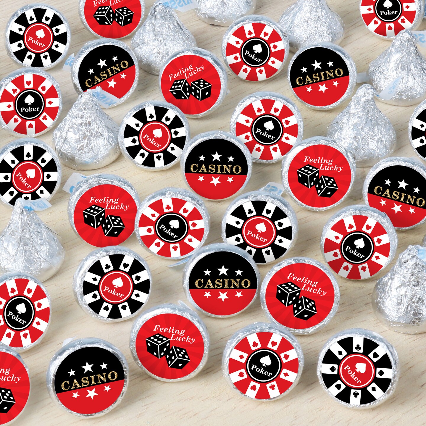 Big Dot of Happiness Las Vegas - Casino Party Small Round Candy Stickers - Party Favor Labels - 324 Count