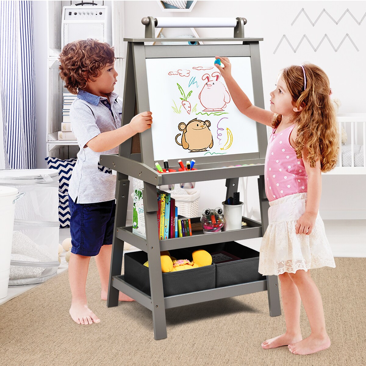 3 in 1 Double-Sided Storage Art Easel