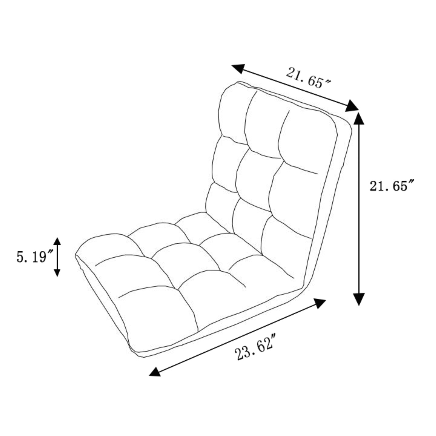 Microplush Quilted Folding Recliner Floor Chair Sleeper