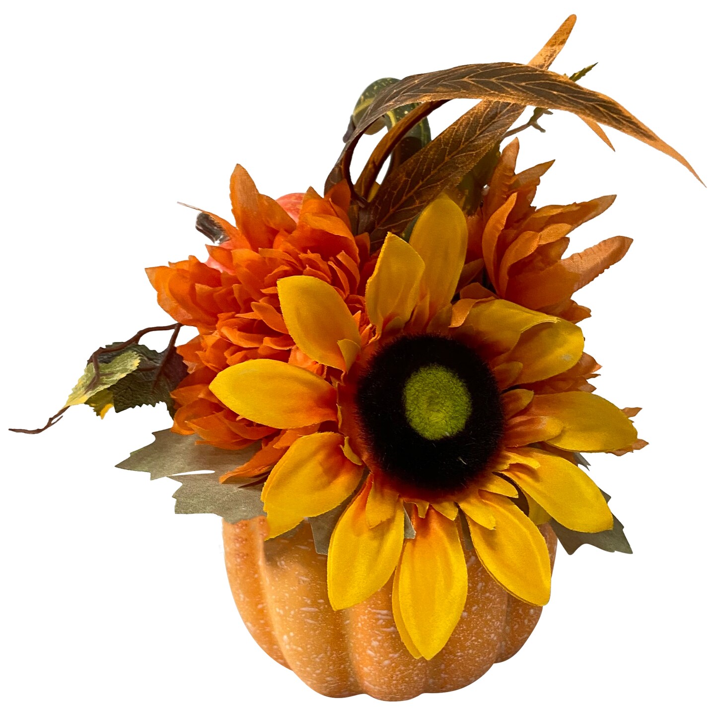 Northlight 14.75&#x22; Sunflower and Pumpkin Fall Decoration