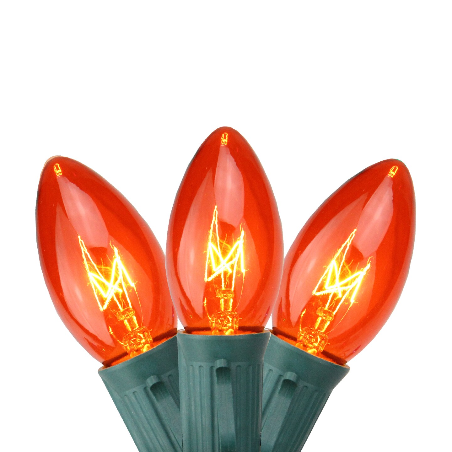 Northlight Transparent C9 Christmas String Lights - Orange - 24' Green Wire - 25ct