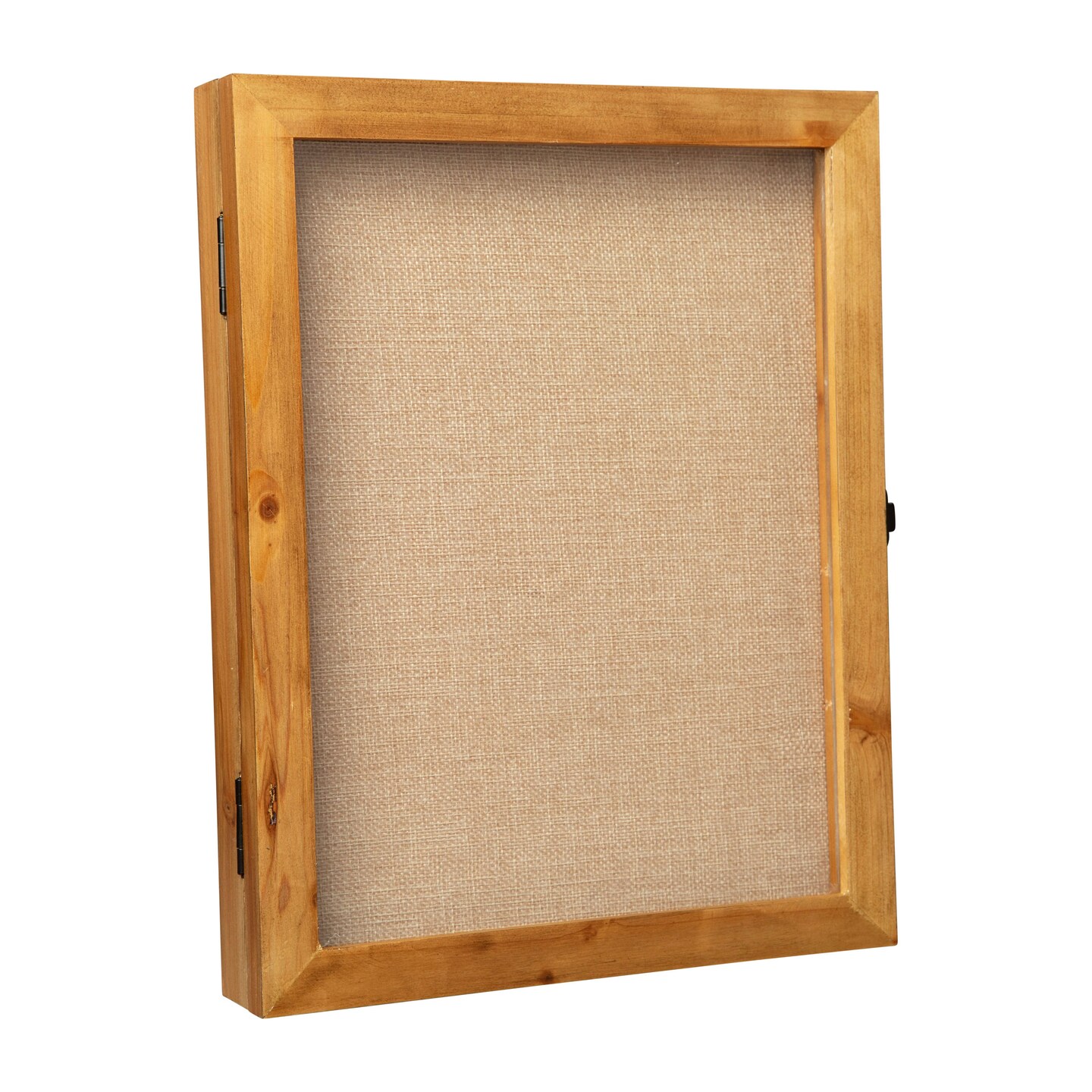HBCY Creations Wood Shadow Box Display Case - Solid Wood with Acrylic Window - Security Latch - For Mementos and Keepsakes