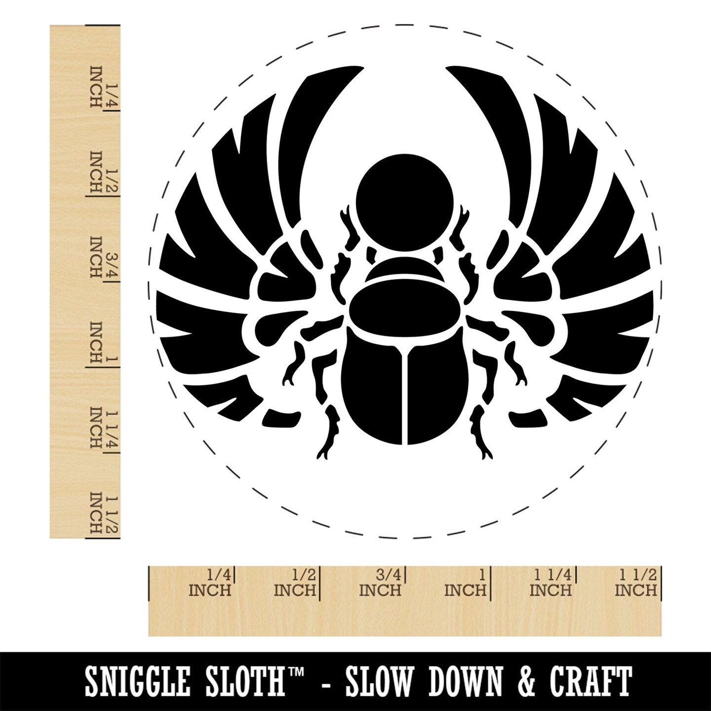 Scorpion Silhouette Self-Inking Rubber Stamp - 1.5 Inch Large Stamp With Red Ink For Crafts & Planners