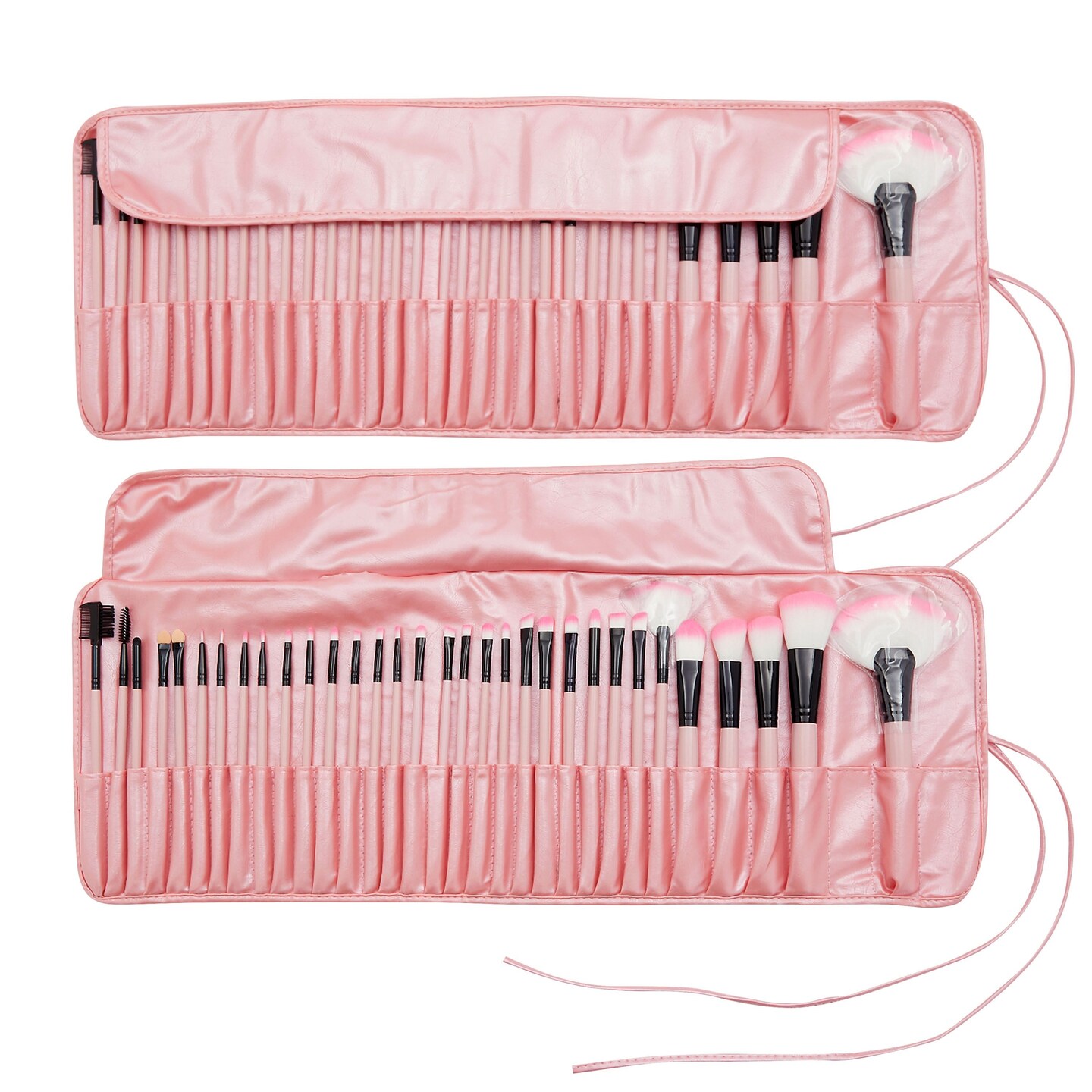 32 Piece Professional Makeup Brush Set with Storage Case Pouch, Pink