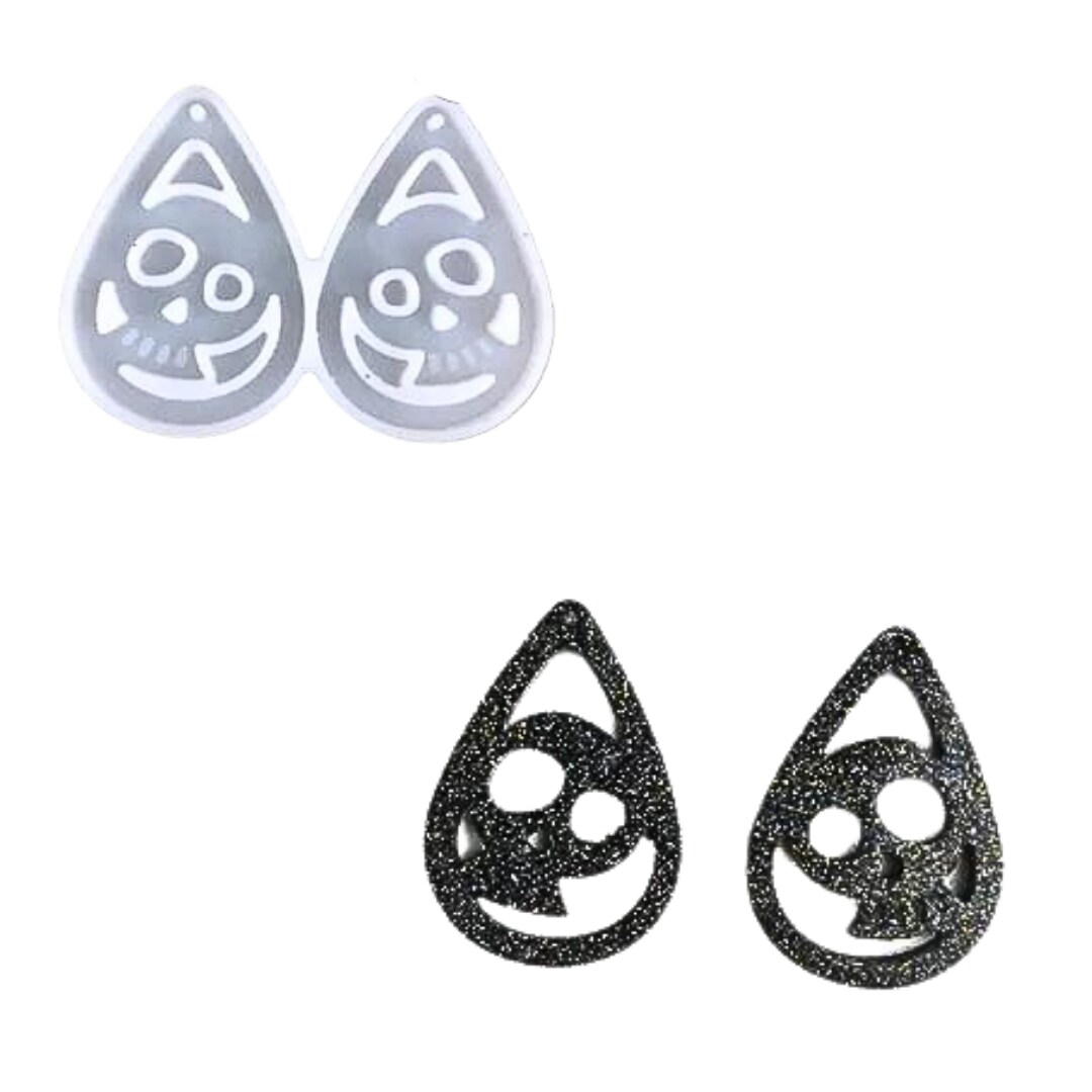 Skull Halloween Dangle Earring Mold for UV Resin and Epoxy Resin