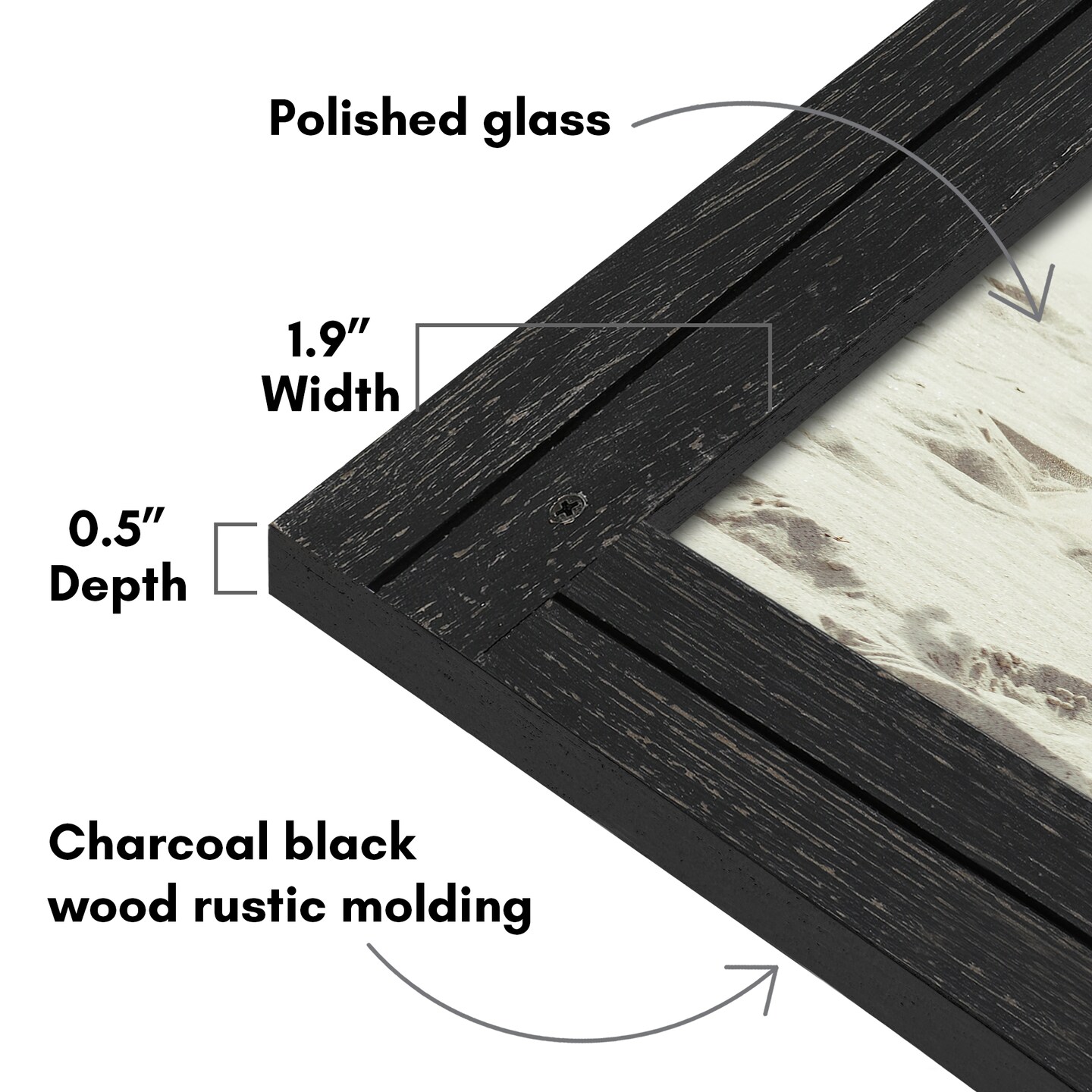 Americanflat Rustic Picture Frame - Modern Photo Frame for Unique Farmhouse Look - Polished Glass Cover - Hanging Hardware with Horizontal and Vertical Display - Includes Easel