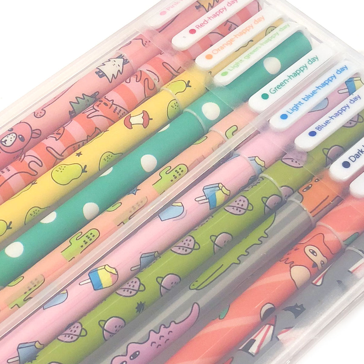 Wrapables® Cute Novelty Gel Ink Pens, 0.5mm Fine Point (Set of 10) for  School, Office, Stationery, Cartoon Animal Multicolor Ink 