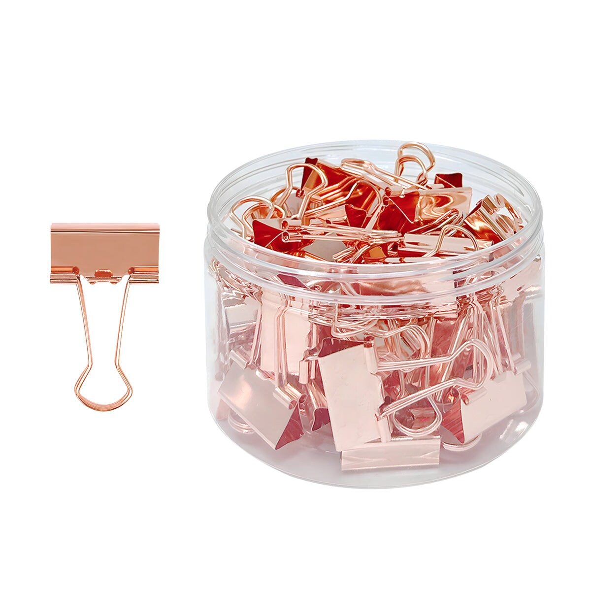 Wrapables Rose Gold Binder Clips for Office, Paper Clamps, Paper Clips
