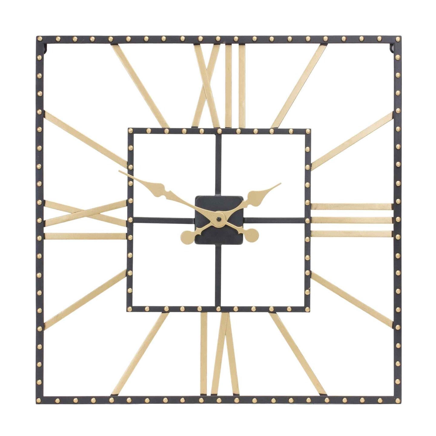 Melrose Square Wall Clock - 23.5&#x22; - Black and Gold