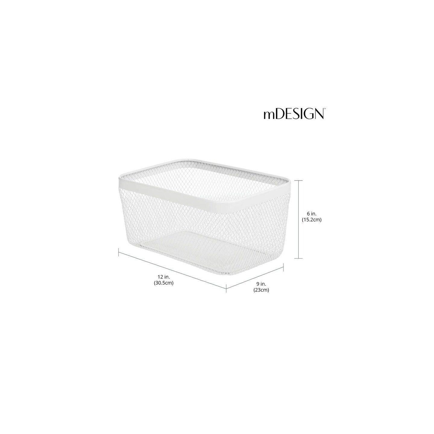 mDesign Steel Food Storage Organizer Bin Mesh Basket for Pantry
