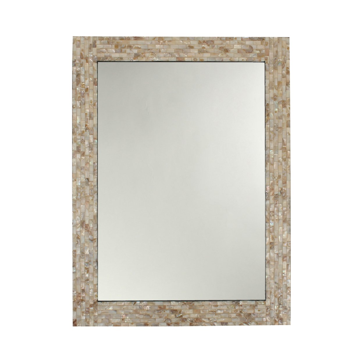 CHLOE Lighting Reflection Seashell Finish Rectangular Framed Wall Mirror 32" Height